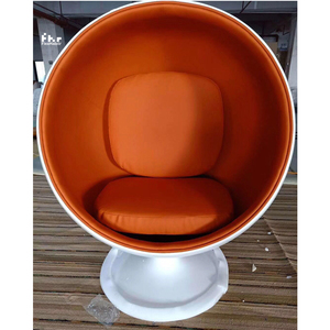 Ghế trứng thiết kế Bắc Âu sáng tạo, tay vịn hình trứng, chất liệu da thật, khung sợi thủy tinh, kèm đôn. - Product Image 5