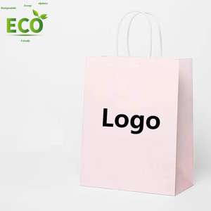 Tùy Chỉnh In Ấn Phân Hủy Sinh Học Nhà Hàng Cá Nhân Món Quà Xoắn Xử Lý Vận Chuyển Túi Màu Nâu Và Trắng Kraft Túi Giấy - Product Image 2