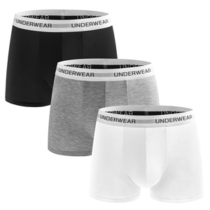 Celana dalam bagasi pria merek klasik abu-abu putih Logo pita elastis pakaian dalam pria 91% Modal mikro 9% Boxer spandeks celana dalam untuk pria - Product Image 1