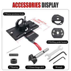 Herramienta para Abrir Orificios Ocultos para Bisagras de Madera y <span class=keywords><strong>Localizador</strong></span> para Puertas de Armarios, Soporte Auxiliar para Perforación de Bisagras de Avión - Product Image 5