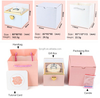Boîte cadeau personnalisée faite à la main avec bougie ours et gâteau, pour petite amie, Saint-Valentin, anniversaire, cadeau préservé, bague rotative, prix d'usine