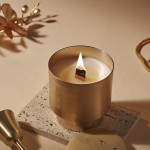 <span class=keywords><strong>Bougie</strong></span> d'aromathérapie de luxe <span class=keywords><strong>en</strong></span> métal, personnalisée, <span class=keywords><strong>en</strong></span> métal noir plaqué, avec cire de soja et mèche multiple parfumée - Product Image 5