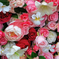 Hochwertige Moderne Umweltfreundliche Seiden-Blumenwand mit 5D-Kunstrosen für Hochzeitsbühnen-Hintergrund