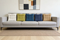 Ensemble de 2 coussins de siège carrés en velours côtelé PRIMEPATIO avec attaches, rembourrage en mousse de haute qualité et design matelassé pour chaise de bureau