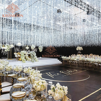 Table de réception de luxe royale moderne, cadre en acier inoxydable doré, plateau en verre miroir, table de mariage serpentine