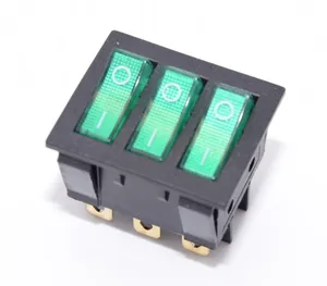 ON OFF Interruptor de balancim para forno elétrico 9 pinos preto vermelho luz verde com 220V