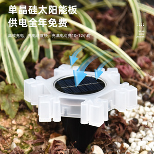 Lampe solaire en forme de flocon de neige, éclairage 6-12h, décoration murale de jardin extérieur, éclairage nocturne automatique - Product Image 3