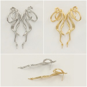 B4596 Boucles <span class=keywords><strong>d</strong></span>'oreilles en forme <span class=keywords><strong>d</strong></span>'arc de style tendance Boucles <span class=keywords><strong>d</strong></span>'oreilles à breloque bowknot Boucles <span class=keywords><strong>d</strong></span>'oreilles en <span class=keywords><strong>or</strong></span> et argent pour filles - Product Image 2