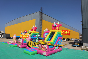 Expédition rapide depuis l'entrepôt européen - Combo toboggan gonflable sur le thème de l'entreprise Pink Monster - Product Image 4