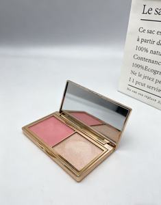 Vente en gros transfrontalière Support personnalisé Starlight Double couleur rose clair Haute brillance Contour Blush Palette Paillettes fines naturelles - Product Image 6