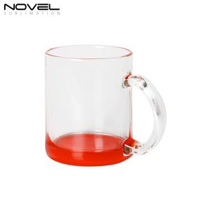 Taza de Vidrio Transparente de 11 oz de Alta Calidad al por Mayor con Base Colorida para Sublimación DIY - Product Image 2