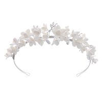 Diadème de luxe en résine souple fleurie, fait main, avec feuilles de zircon, pour anniversaire, fiançailles, fête, couronne de tête