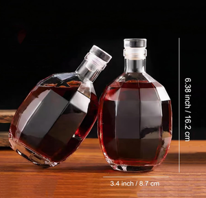 Wholesale Multi-sided Cut Glass Liquor Bottle Custom Logo Empty Clear Glass Bottle for Whisky Brandy Gin <strong>Vodka</strong> - Product Image 3