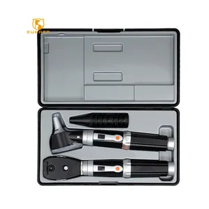 Ensemble d'otoscopes vétérinaires de laboratoire médical et d'ophtalmoscope EUR PET portable de haute qualité