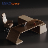 EGROspace Mobilier de bureau commercial, Table de direction, Armoire de rangement, Bureau de direction de luxe en forme de L