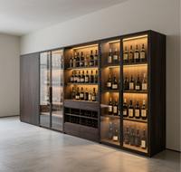 Étagères à vin rondes rotatives en métal pour restaurant d'usine, armoires à vin sur pied en verre, bar à vin, présentoir de cave à vin