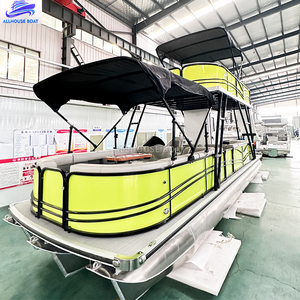 Allhouse Luxury 27FT Double Deck Aluminium Pontoon Boat <span class=keywords><strong>Kit</strong></span> DIY Assemblage Trous pré-percés pour moteur hors-bord EVA Hobbyist - Product Image 5