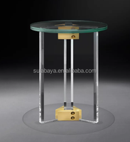 Hot Sale Luxus Clubhaus Karten raum Indoor Outdoor High-End-Möbel LAZIO ACRYL UND GLAS RUND SEITEN TISCH