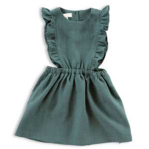 <span class=keywords><strong>Delantal</strong></span> vestido <span class=keywords><strong>de</strong></span> calidad <span class=keywords><strong>de</strong></span> lino sin mangas vestido <span class=keywords><strong>de</strong></span> bebé - Product Image 1