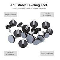 Patins de meubles réglables durables en plastique noir et blanc pour pieds de table et de chaise, modernes et simples