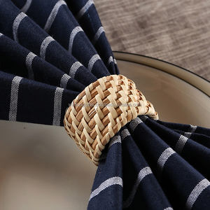 Vente en gros ronds de serviette en rotin faits à la main sur mesure ronds de serviette de ferme tissés ronds de serviettes de Pâques rustiques pour dîner de fête - Product Image 3