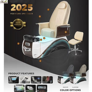 Silla de <span class=keywords><strong>pedicura</strong></span> <span class=keywords><strong>hidromasaje</strong></span> reina reclinable de salón de belleza popular moderna con bomba de drenaje - Product Image 2