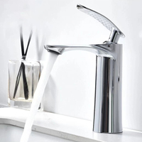Grifo de Lavabo Moderno de Aleación de Zinc, Monomando, Mezclador de Agua Fría y Caliente para Proyectos de Apartamentos y Hoteles