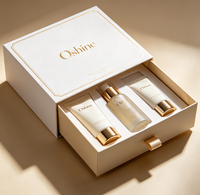 Boîte d'emballage cosmétique de luxe avec couvercle et base rigides personnalisés, boîte cadeau pour soins de la peau, boîte d'emballage en papier pliable, service OEM ODM