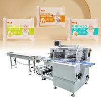 Machine d'emballage horizontale automatique industrielle SZ-280XW pour sachets de type oreiller, haute vitesse, pour aliments surgelés, avec plateau, pour l'emballage de raviolis en usine