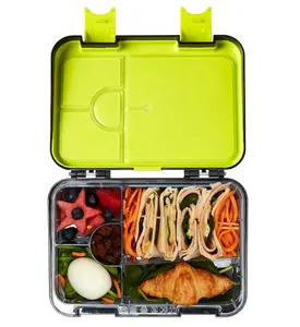 Atacado smart dividido recipiente de alimento retangular japonês claro eco friendly silicone crianças lunchbox bento box office