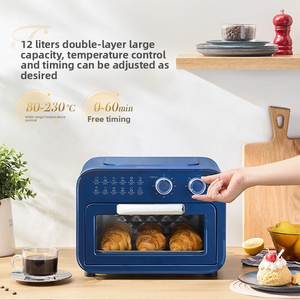 <span class=keywords><strong>Four</strong></span> électrique multifonctionnel 12 litres à double couche Bouton de grande <span class=keywords><strong>capacité</strong></span> Contrôle de la température Timing Grille-pain 360 ° <span class=keywords><strong>Four</strong></span> à pizza - Product Image 3