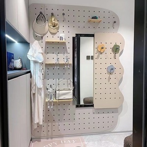 ชั้นวางจัดแสดงแบบติดผนังพร้อมกระจกสำหรับติดทางเข้าห้องนั่งเล่นโต๊ะวางผังติดผนังสำหรับฟิตเนสฟิตเนส - Product Image 2