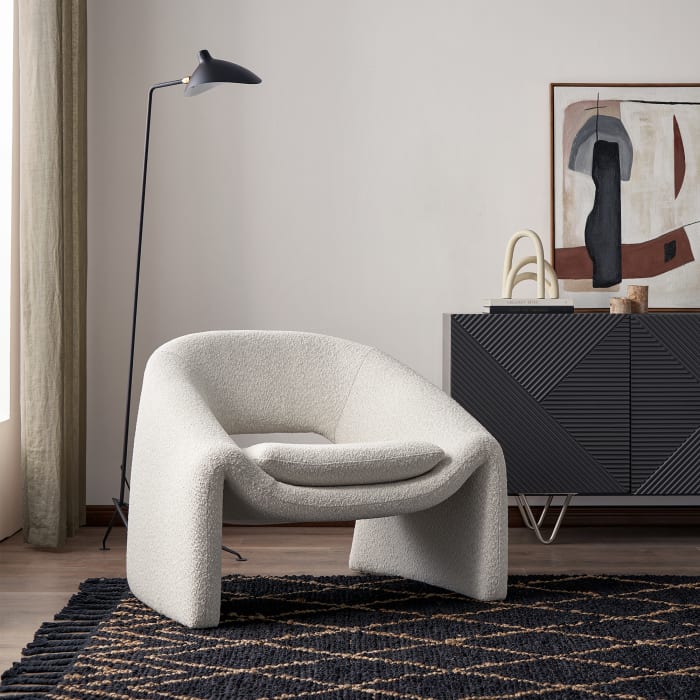 Modern Design Living Room Sofa Chair Wool Fabric Luxury Single Seater Sofa Accent Lounge Chairs