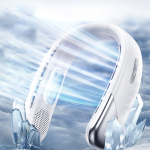 พัดลมคล้องคอแบบแฮนด์ฟรี พัดลมขนาดเล็กแบบชาร์จ USB แบบพกพาสำหรับการเดินทางกีฬากลางแจ้ง ความเร็วที่ปรับได้ เงียบ ระบายความร้อนได้อย่างสบาย - Product Image 3