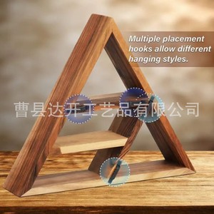 Wooden Triangular <b>Shelf</b> Multi Layer <b>Wall</b> <b>Mounted</b> Storage Rack For Home Decor Organization - Product Image 3