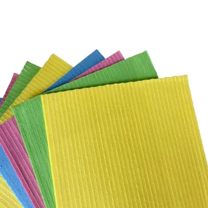 Eco Friendly The Cheapest Sponge Cloth In Roll Sheet Cellulose Napkin Water Absorbent Cellulose Sponge Cloth 18x20cm