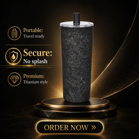Gobelet isotherme personnalisé en usine de 660 ml, tasse à café sous vide épaissie, portable, en titane pur, avec paille, idéal pour les voyages et comme cadeau