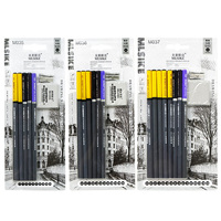 Crayons de fusain professionnels YIDASI 6H-16B, ensemble avec gomme à modeler noire et taille-crayon pour le dessin, le ombrage et les arts plastiques