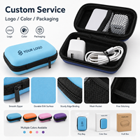 Étui rigide en EVA personnalisé avec logo, étanche, portable, pour organiser les câbles d'écouteurs, petite pochette de rangement pour accessoires de voyage