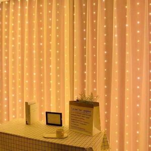 3*3m USB Remote Control LED Copper Wire Curtains <b>Window</b> Fairy String Lamp Hook with IP44 for Christmas Decoration <b>Lights</b> - Product Image 6