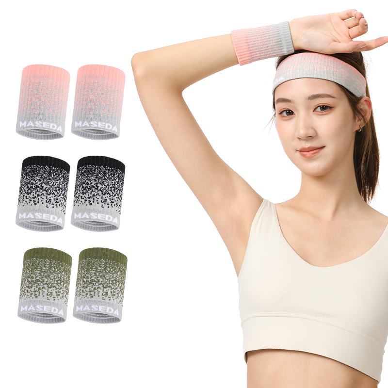 Custom Sports Tennis Wristband Headband Adjustable Sweatband with Cotton Polyester Material Custom Logo