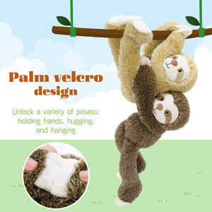 Set di 3 Peluche di Bradipo con Velcro, Morbidi Animali Imbottiti, Decorazione da Parete, Accessorio per Auto e Zaino, Regalo - Product Image 2