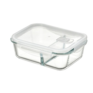 Ensemble de préparation de repas en verre pour étudiants, compatible micro-ondes, anti-fuite, triple compartiment, passe au lave-vaisselle, pour l'école, le bureau, le campus - Product Image 5