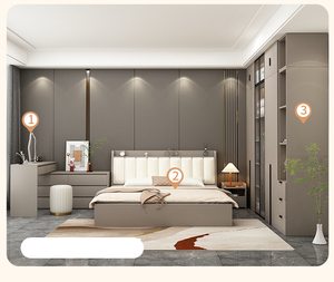 Armadio Moderno in MDF Color Crema con Design Ecologico e Ante a Pannello Liscio per Arredamento Camera da Letto - Product Image 3