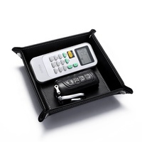 Organisateur de bureau de haute qualité, portable, pour voyage, maison, entreprise, rangement, plateau en cuir PU personnalisé