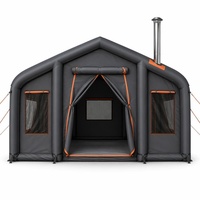 Tente gonflable portable d'extérieur pour événements de camping, 4mx6m, grande taille, étanche, avec ventilateur intégré, installation facile, résistante au vent