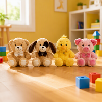Ensemble d'animaux en peluche personnalisés, jouet en peluche doux, ours, chien, poussin, cochon, rembourrage en coton PP, cadeau pour bébé