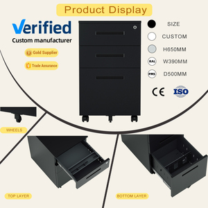 Archivador Móvil Blanco <span class=keywords><strong>de</strong></span> 3 Cajones, Mueble <span class=keywords><strong>de</strong></span> Oficina <span class=keywords><strong>de</strong></span> Acero Metálico con Ruedas, Pedestal Móvil para Organización y Almacenamiento <span class=keywords><strong>de</strong></span> Oficina - Product Image 1