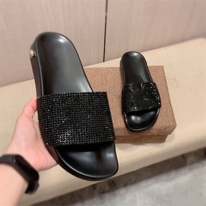 Pantuflas de Diseñador con Lentejuelas Negras para Mujer, Pantuflas Transpirables de Moda para Hombre, Antideslizantes, con Suela de PU, Entresuela de EVA y Suela Plana - Product Image 1