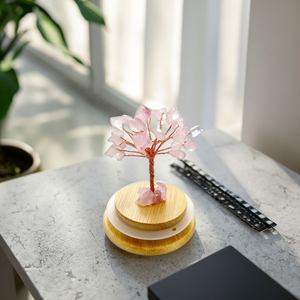 Chai ước nguyện năng lượng thiêng liêng pha lê tự nhiên, cây tài lộc ngọc bích thủ công, đồ thủ công pha lê năng lượng xoay - Product Image 5